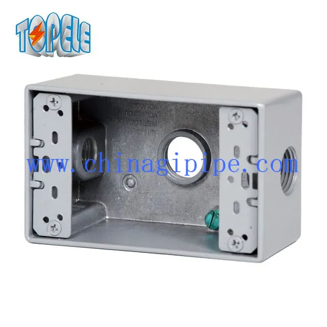 Elektrické boxy odolné proti poveternostným vplyvom, otvor s 3 otvormi, jeden gang